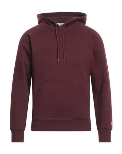 Carhartt Man Sweatshirt Burgundy Size Xs Cotton, Polyester, Elastane