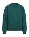 Carhartt Man Sweatshirt Green Size M Cotton, Polyester