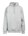 Carhartt Man Sweatshirt Light Grey Size Xxl Cotton, Polyester, Elastane In Gray