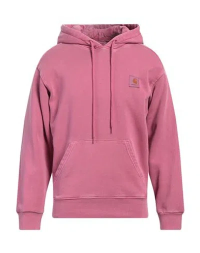 Carhartt Man Sweatshirt Magenta Size Xs Cotton, Elastane In Magenta