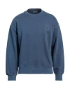 Carhartt Man Sweatshirt Navy Blue Size Xl Cotton, Elastane