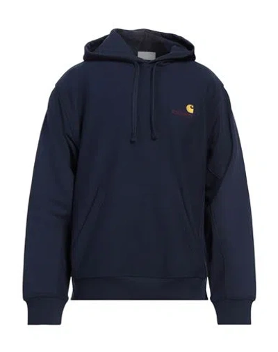 Carhartt Man Sweatshirt Navy Size M Cotton, Polyester In Navy
