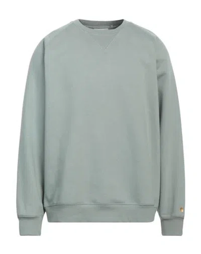 Carhartt Man Sweatshirt Sage Green Size Xl Cotton, Polyester