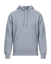 Carhartt Man Sweatshirt Slate Blue Size S Cotton, Polyester, Elastane