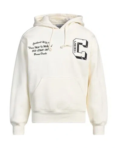 Carhartt Man Sweatshirt White Size S Cotton, Elastane