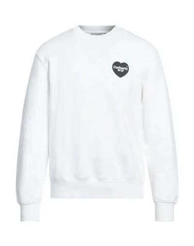 Carhartt Man Sweatshirt White Size S Cotton, Polyester, Elastane