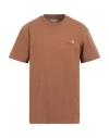Carhartt Man T-shirt Brown Size M Organic Cotton
