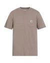 Carhartt Man T-shirt Khaki Size Xl Cotton In Neutral