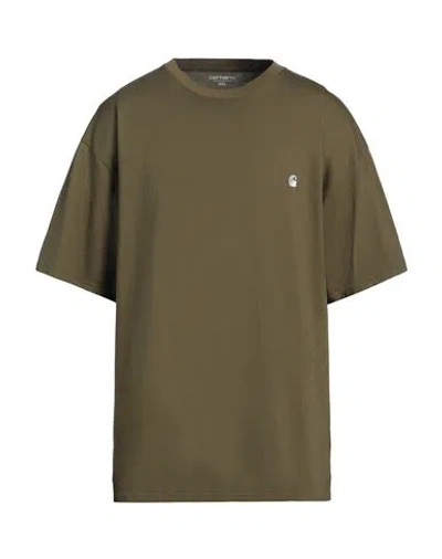 Carhartt Man T-shirt Military Green Size Xxl Organic Cotton In Green
