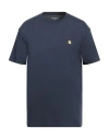 Carhartt Man T-shirt Navy Blue Size Xl Cotton