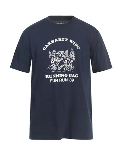 Carhartt Man T-shirt Navy Size Xxl Cotton