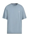 Carhartt Man T-shirt Pastel Blue Size Xxl Organic Cotton
