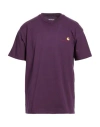 Carhartt Man T-shirt Purple Size L Organic Cotton In Purple