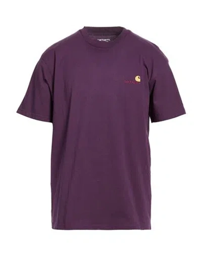 Carhartt Man T-shirt Purple Size L Organic Cotton