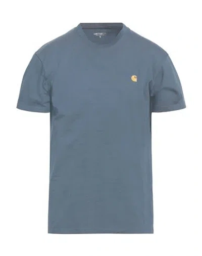 Carhartt Man T-shirt Slate Blue Size S Cotton