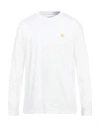 Carhartt Work In Progress Chase Long Sleeve T-shirt In White/gold