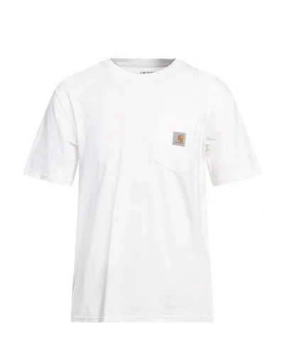 Carhartt Men White Cotton T-shirt, L Luxury T-shirts For Men Darveys