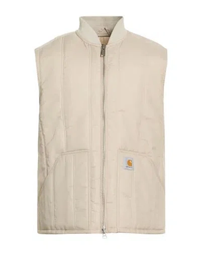 Carhartt Man Vest Beige Size L Nylon In Brown