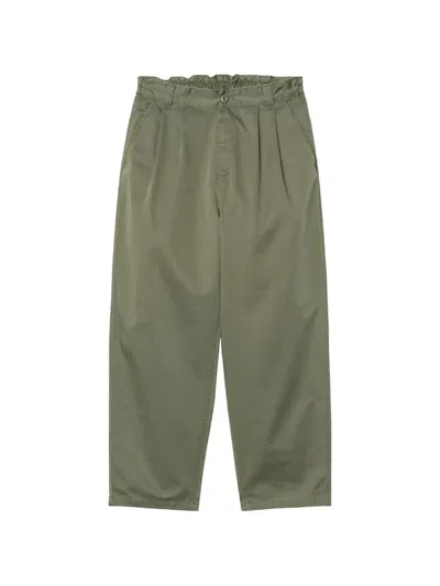 Carhartt Wip Marv Logo Patch Tapered Trousers In Green