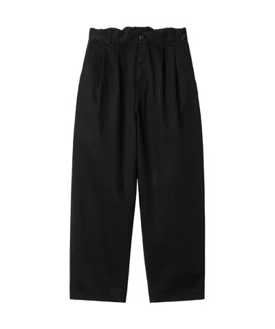 Carhartt Marv Mid-rise Tapered Trousers In Black