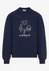 Carhartt Masterpiece Embroidered Crewneck Sweatshirt In Blue