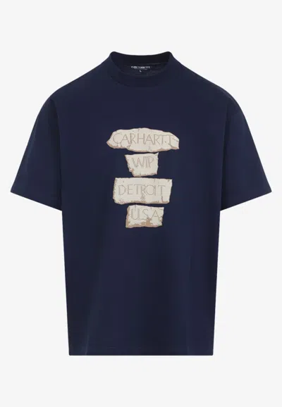 Carhartt Masterpiece Printed Short-sleeved T-shirt In Blue