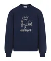 Carhartt Masterpiece Embroidered Crewneck Sweatshirt In Blue