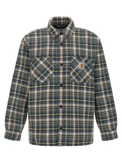 Carhartt Medium-weight Check Patterned Overshirt With Nylon Lining In Green