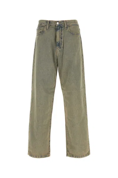 Carhartt Melange Light Blue Denim Landon Pant In Gray