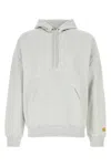 Carhartt Melange Light Grey Cotton Blend Hooded Chase Sweat