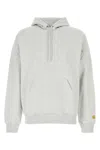 Carhartt Melange Light Grey Cotton Blend Hooded Chase Sweat