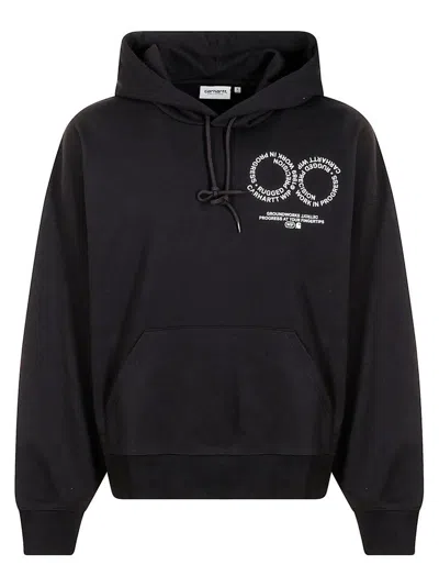 Carhartt Hooded Rotation Sweat In Misto Cotone Nero  Uomo In Black
