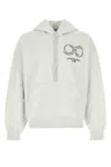 Carhartt Hooded Cotton Blend Sweatshirt With Front Pocket In Ashheatherblack