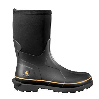Pre-owned Carhartt Men's 10" Mudrunner Soft Toe Waterproof Rubber Pull-on Work Boot Black