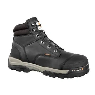 Pre-owned Carhartt Men's 6" Ground Force Composite Toe Waterproof Work Boots Black - Cme63