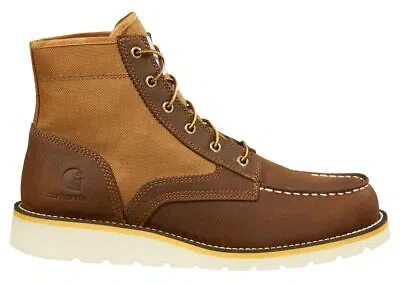Pre-owned Carhartt Men's 6" Toe Wedge Soft Toe Work Boot Brown - Fw6035-m, Brown Leath