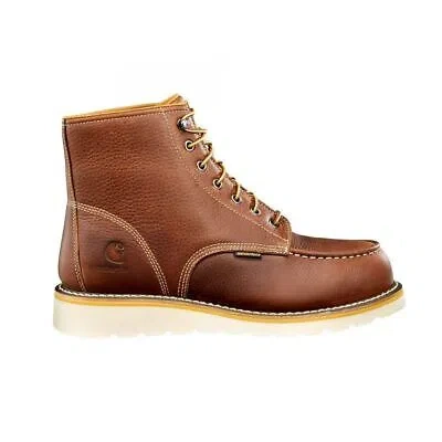 Pre-owned Carhartt Men's 6" Toe Wedge Steel Toe Waterproof Work Boot Tan - Cmw6275, So In Soft Tan Full Grain Leather