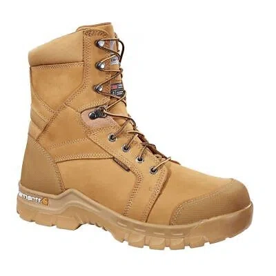Pre-owned Carhartt Men's 8" Rugged Flex® Soft Toe Waterproof Insulated Work Boot Dark Brow