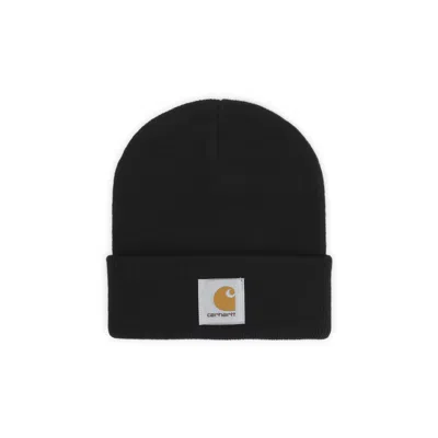 Carhartt Men Black Short Watch Solid Beanie Cap In Gold