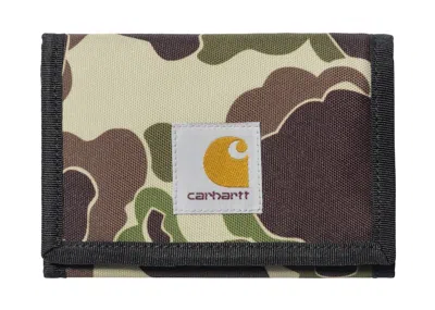 Pre-owned Carhartt Men's  Wip Alec Wallet In Green Camo Duck
