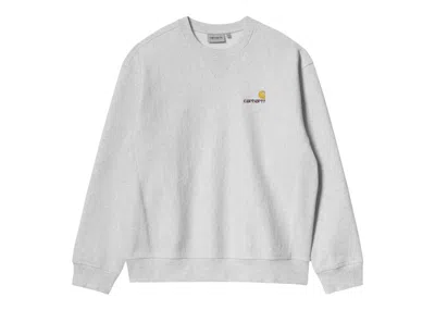 Pre-owned Carhartt Men's  Wip American Script Sweatshirt In Ash Heather