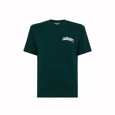 Pre-owned Carhartt Men's  Wip  University Script T-shirt In Chevril/white