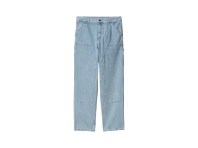 Pre-owned Carhartt Men's  Wip Double Knee Pant In Bleached Blue