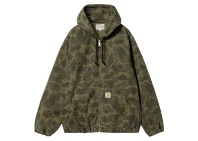 Pre-owned Carhartt Men's  Wip Duck Camo Active Jacket/office In Green/office Green