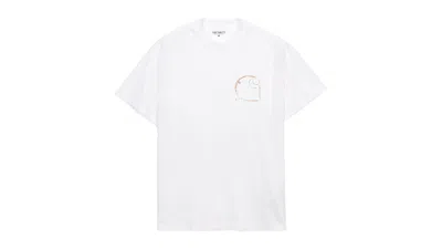 Pre-owned Carhartt Men's  Wip Java Short Sleeve T-shirt In White