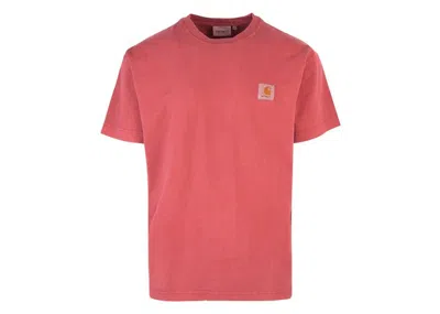 Pre-owned Carhartt Men's  Wip Short Sleeve Vista T-shirt In Scarelet Red