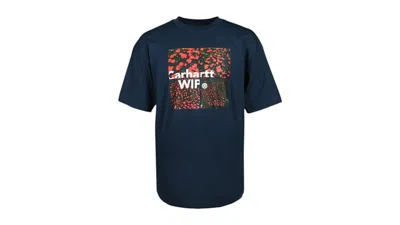 Pre-owned Carhartt Men's  Wip Valley Short Sleeve T-shirt In Navy Blue