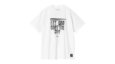 Pre-owned Carhartt Men's  Wip X Clipse Short Sleeve Let God Sort Em Out T-shirt In White/black In Multi