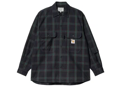Pre-owned Carhartt Men's  Wip X Invincible Check Shirt In Juniper