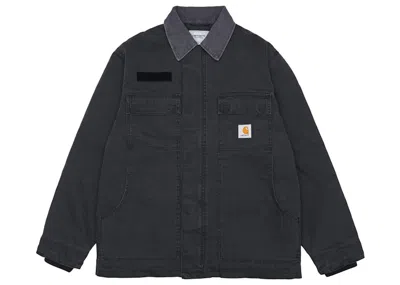 Pre-owned Carhartt Men's  Wip X Journal Standard Arctic Coat In Black Pigment Dye